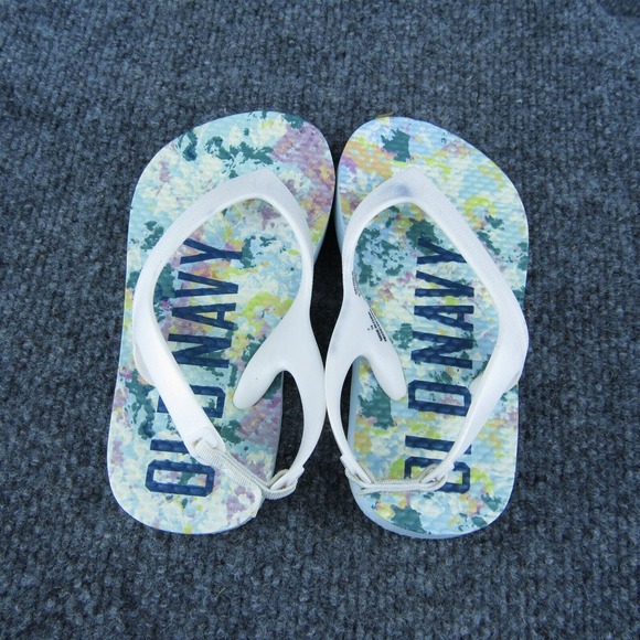 Old Navy Girls Flip Flop Shoes White Synthetic Pull On‎ Size T 7 Medium - Picture 6 of 9